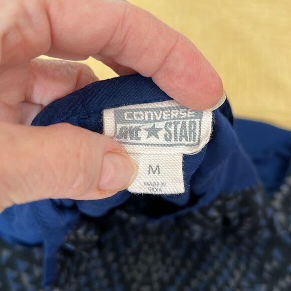 Converse one star sleeveless blue black & white print front solid blue back GUC - Picture 6 of 9